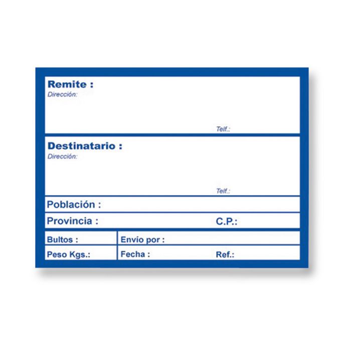 Etiqueta adhesiva APLI rollo envio 200U 109X82MM