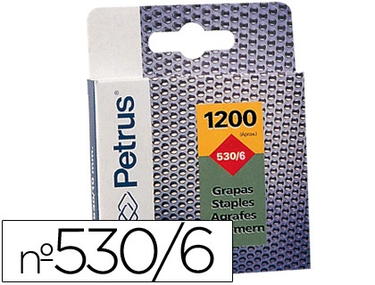 Grapas PETRUS 6 mm 530/6 1200 unidades
