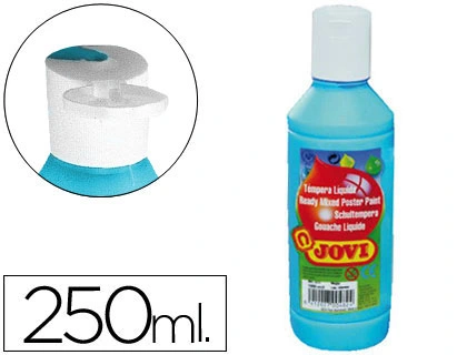 Pintura tempera JOVI 250 ml ml azul cyan