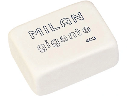 Goma de borrar MILAN blanca miga de pan rectangular
