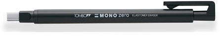 Borrador de precisión punta rectangular 2,5 x 5 mm. cuerpo negro TOMBOW eh-KUS11
