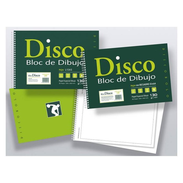 Bloc dibujo folio DISCO 170R con recuadro espiral
