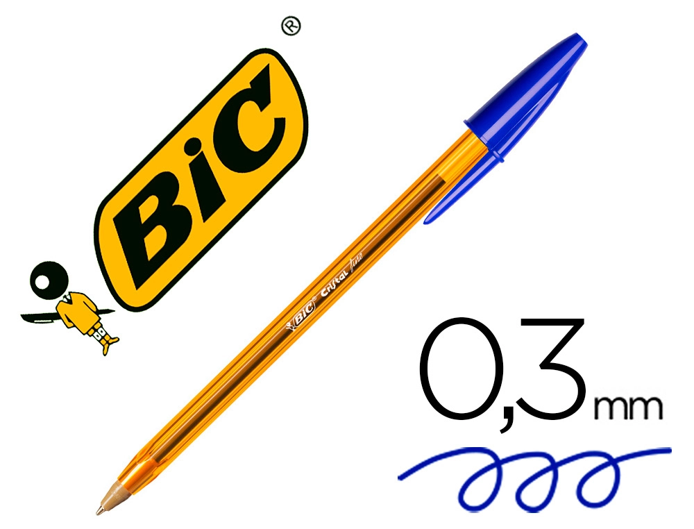 Boligrafo BIC cristal fine 0,8 mm azul