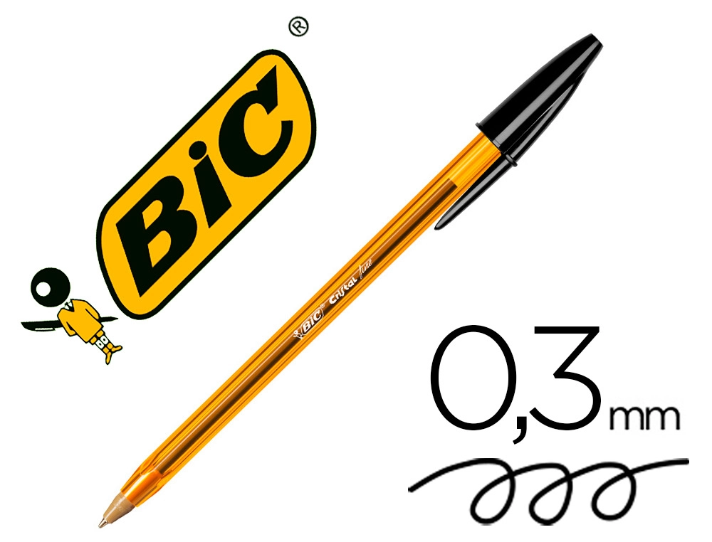 Boligrafo BIC cristal fine 0,8 mm negro