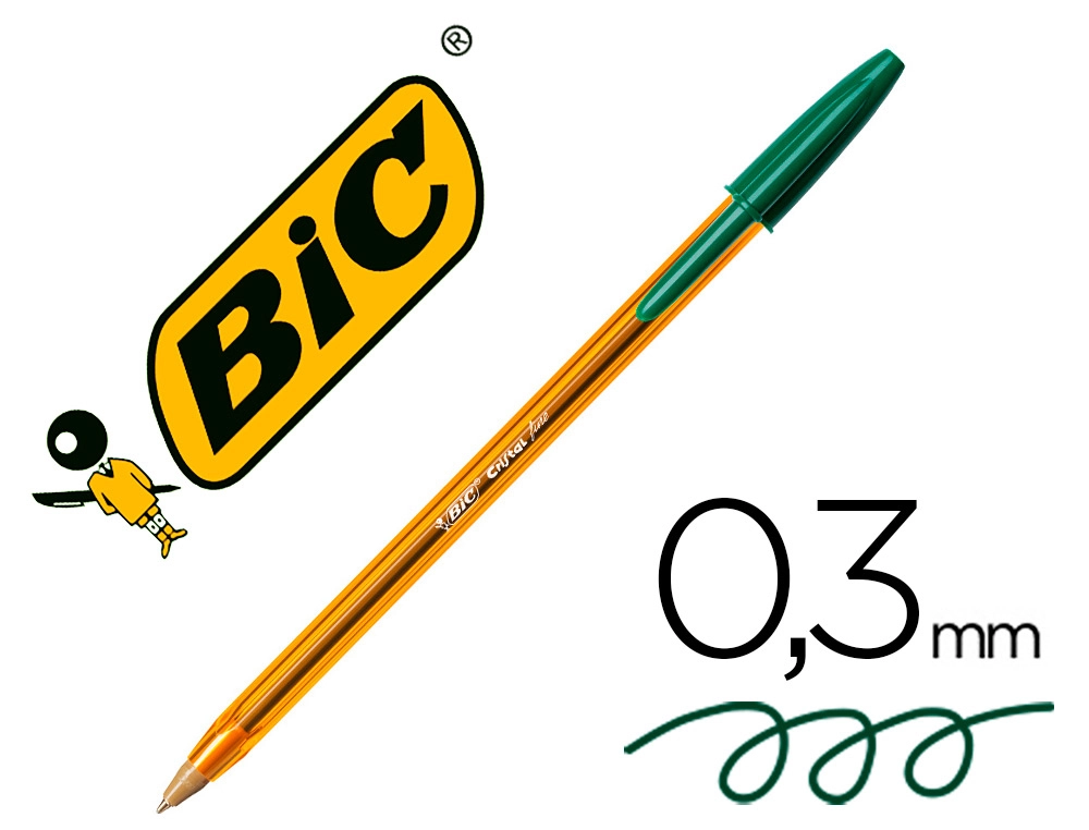 Boligrafo BIC cristal fine 0,8 mm verde