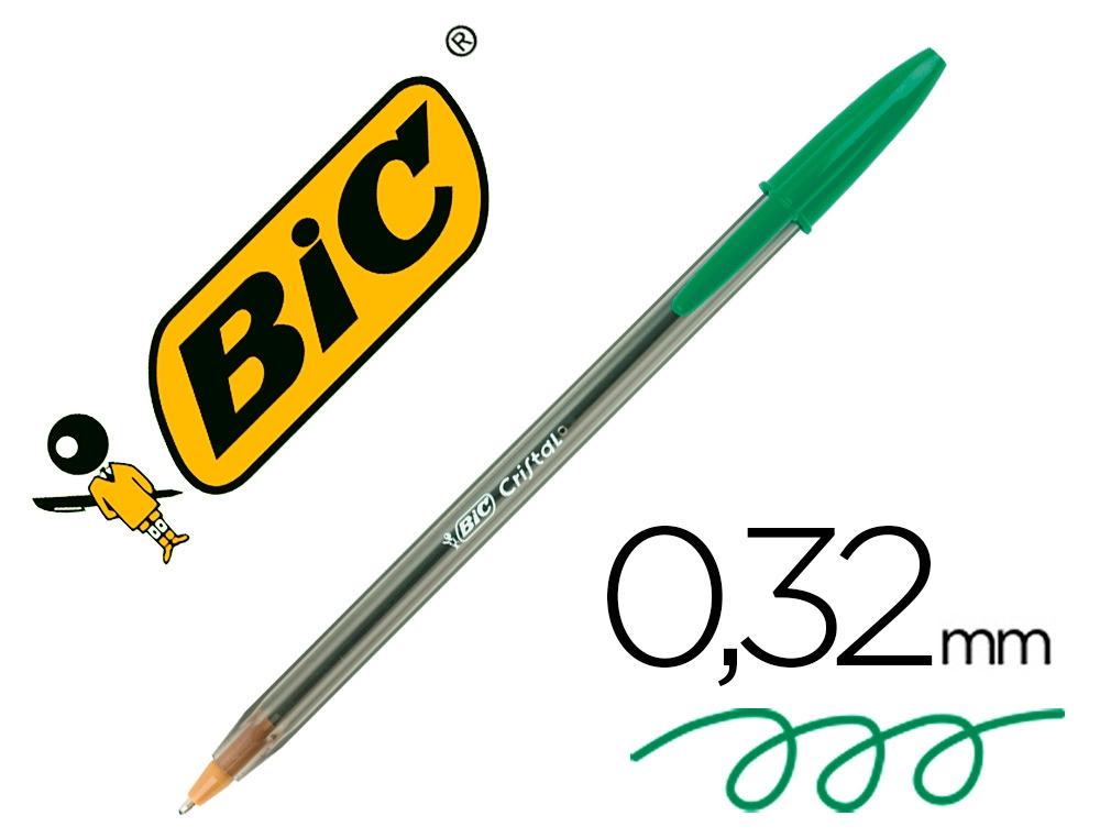 Boligrafo BIC cristal original 1 mm verde