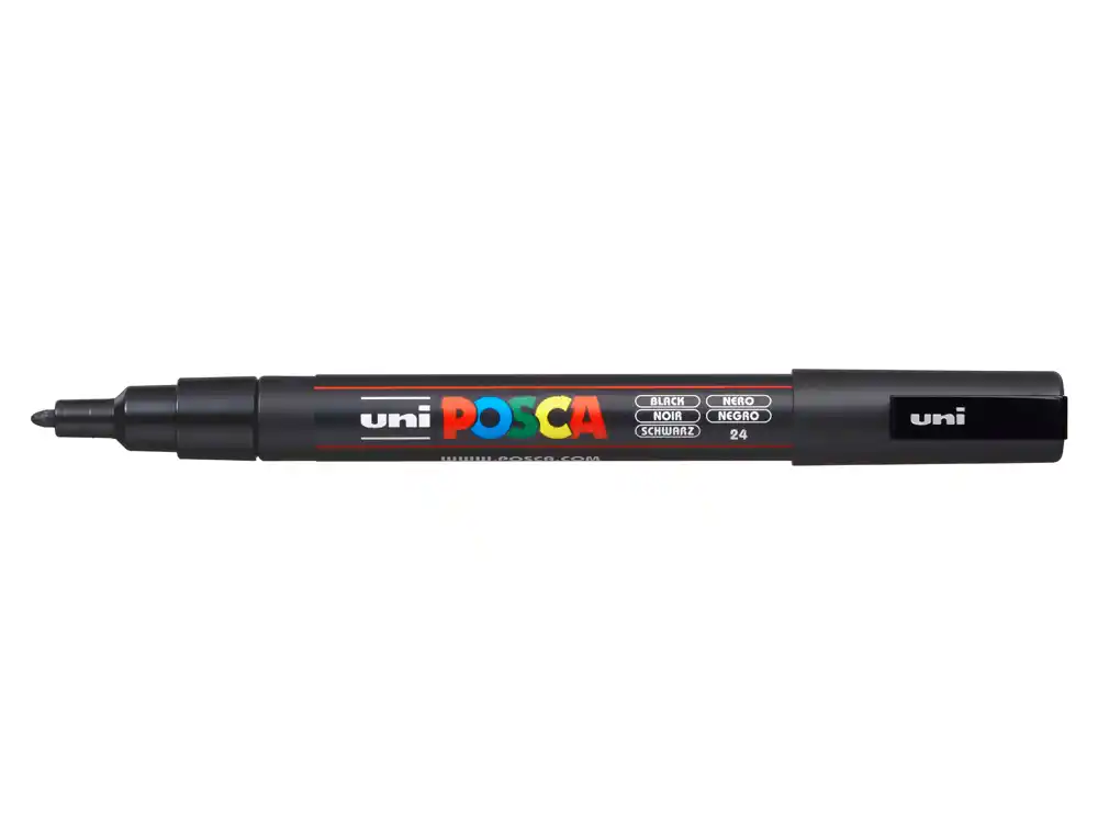 Rotulador uni POSCA pc-3M marcador de pintura punta conica 0,9-1,3 mm negro