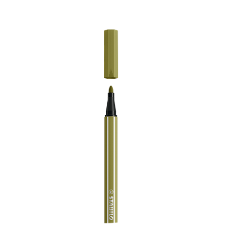 Rotulador punta fibra media 1MM. pen 68 verde barro STABILO 68/37