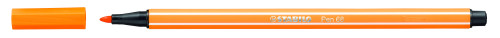 Rotulador punta fibra media 1MM. pen 68 naranja neon STABILO 68/054