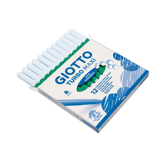 Rotulador GIOTTO turbomaxi verde caja 12UD