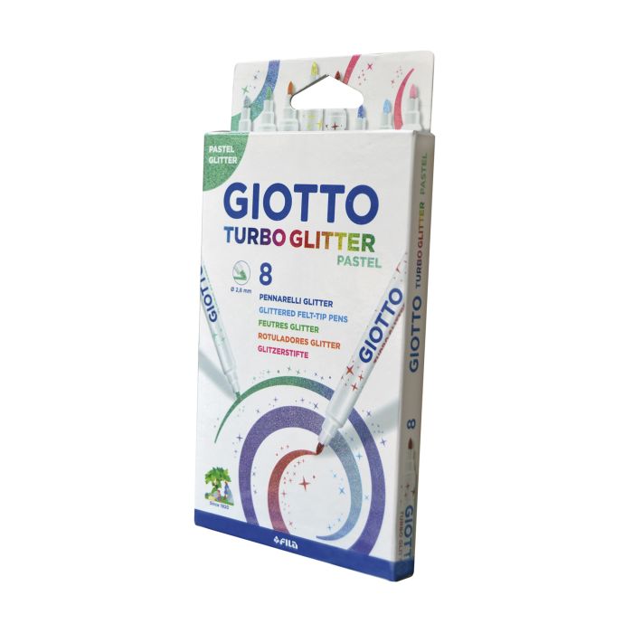 Rotulador GIOTTO turbo glitter pastel 8 colores