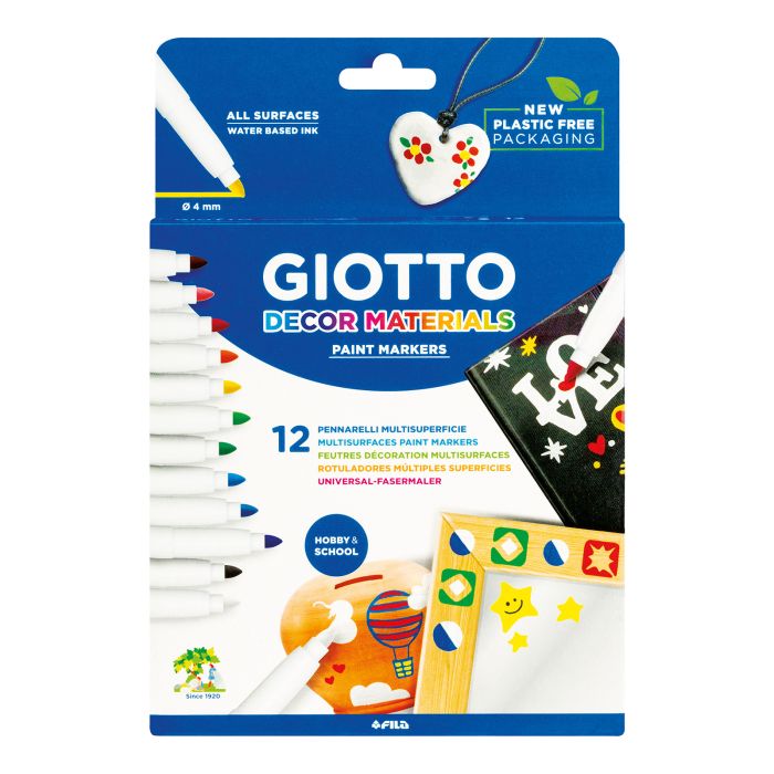 Rotulador GIOTTO decor materials 12 colores