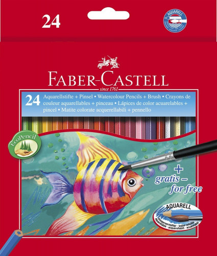 Estuche 24 lápices escolares acuarelables ht-120224 faber castell 114425