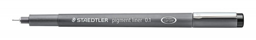 Rotulador calibrado pigment liner 308, 0,1MM, negro STAEDTLER 308 01-9