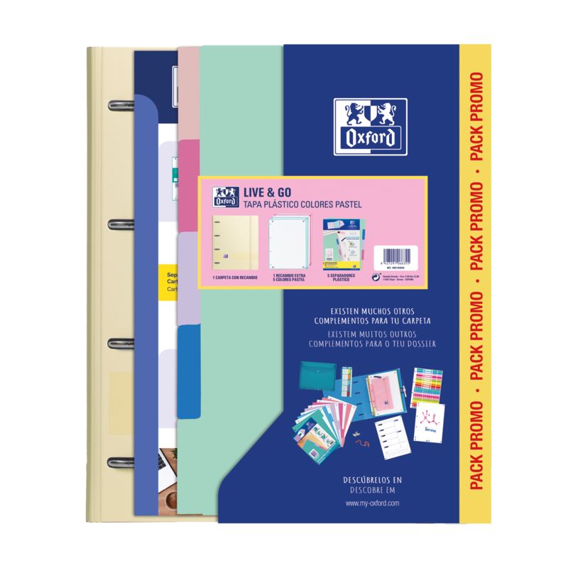 Pack europeanbinder live&go polyfoam 5X5 + rec. 80H + sep 5P pp srtd pastel