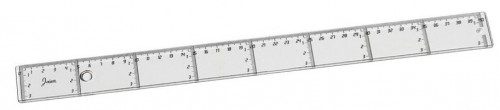 Regla plana transparente en plastico inyectado graduado y biselado 40 cm. FAIBO 41140