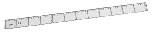 Regla plana transparente en plastico inyectado graduado y biselado 60 cm. FAIBO 41160