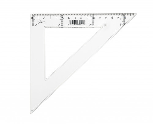 Escuadra transparente en plastico inyectado graduado y biselado 25 cm. FAIBO 41225