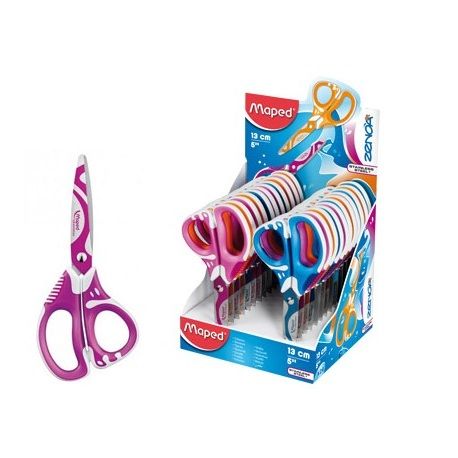 Expositor 24 tijera MAPED zenoa fit 13CM colores surtidos