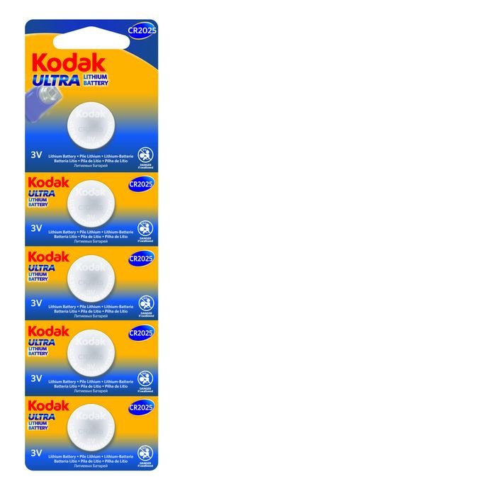 Pilas KODAK boton litio cr 2025 tira 5UNID