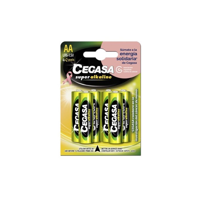 Pilas CEGASA super alkalinas LR6 4+2 grts cancer mama