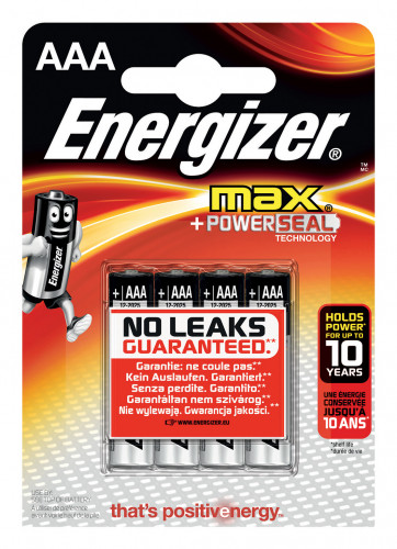 Blister 4 pilas max tipo LR03 (aaa) energizer E301532000