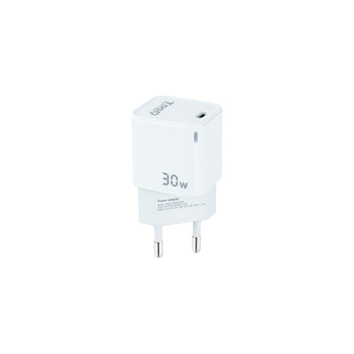 TOOQ cargador de pared gan usb-c/pd 30W, blanco