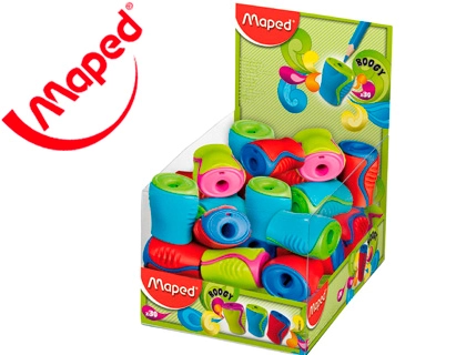 Sacapuntas MAPED plastico boogy 1 uso con deposito colores surtidos
