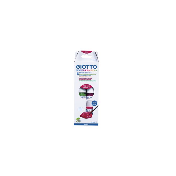 Tempera GIOTTO 25ML + pincel 6 colores