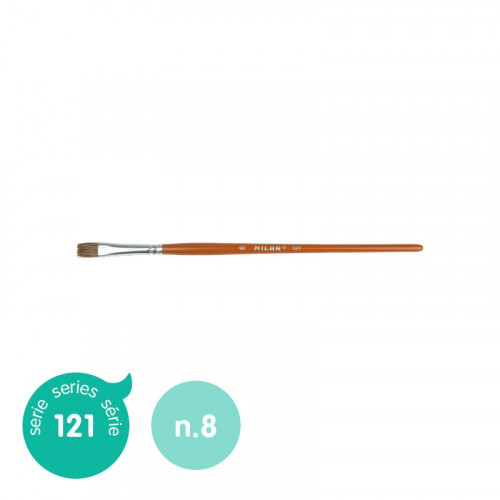 Pincel escolar plano serie 121, nº 8 MILAN 412108
