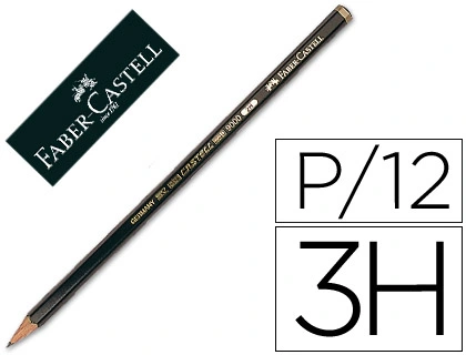 Lapices de grafito faber 9000 3H unidad