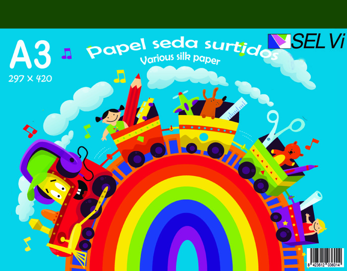 Bloc manualidades SELVI A3 seda colores surtidos