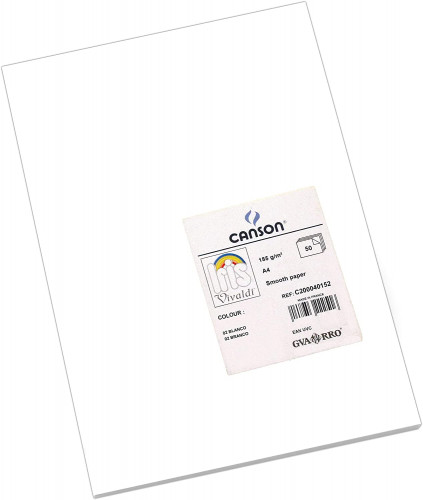 Paquete 50 hojas cartulina iris A4 185G blanco guarro CANSON C200040152