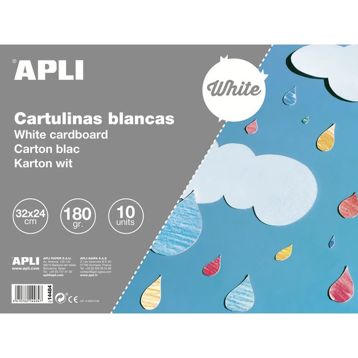 Bloc de cartulinas blancas 32 x 24 cm 10 hojas