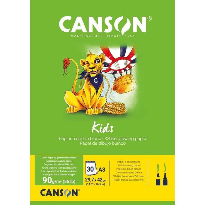 Bloc encolado A3 30H CANSON kids dibujo
