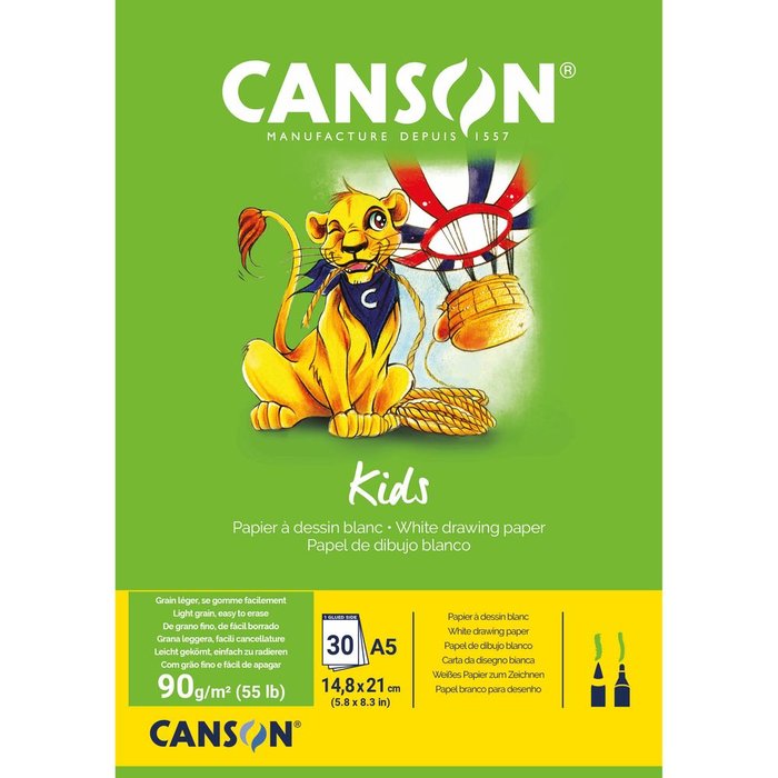Bloc encolado A5 30H CANSON kids dibujo