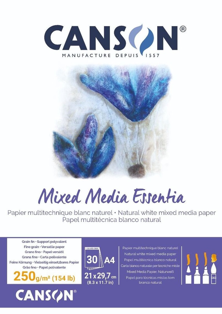 Bloc enc. CANSON mix media essentia 21X29, 7CM 30H 250G