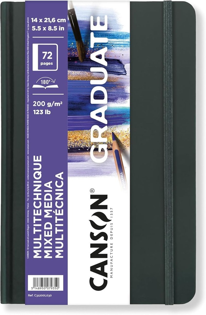 Bloc CANSON graduate mix media 14X21, 6 36H fino 200G blanco