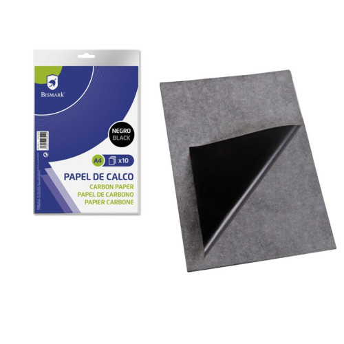 Papel carbon BISMARK A4 negro paquete 10UD