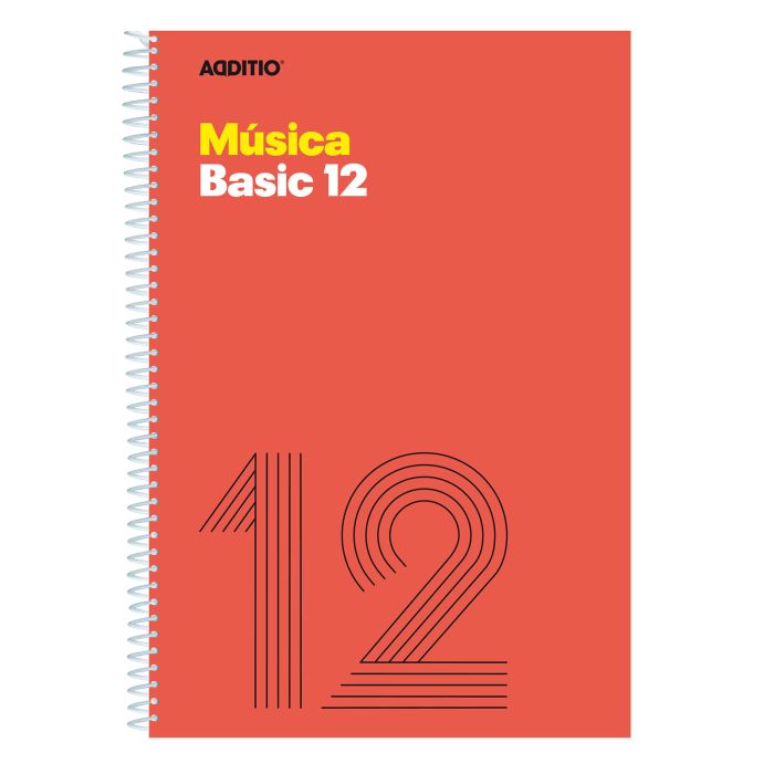 Bloc musica ADDITIO 12 pentagramas espiral basic M14 folio 40H