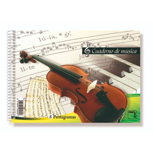 Cuaderno blocks de musica 80 grs. 4º (155X215MM.) 20 hojas 6 pentagramas PACSA 18803