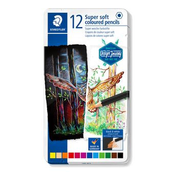 Estuche de metal con 12 lápices, colores surtidos staedtler 149C M12