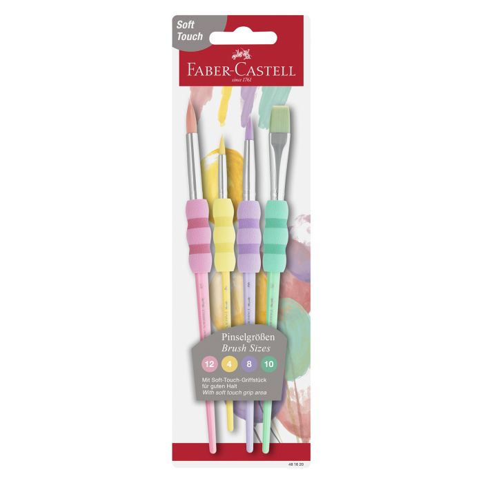 Pincel faber castell pastel (4-8-10-12) blister 4UD