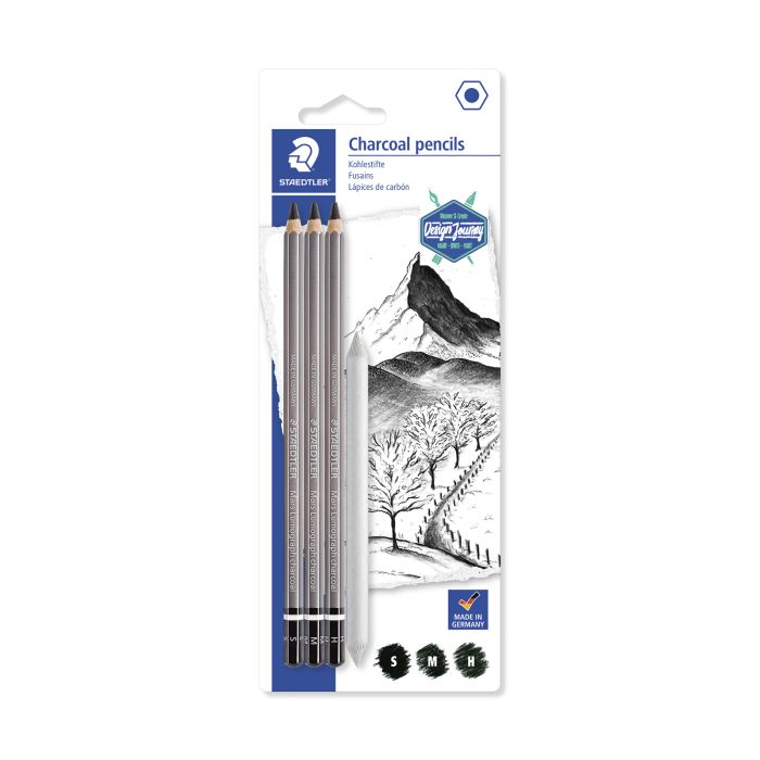 Lapiz carboncillo staedtler lumograph + difumino blister 3UD