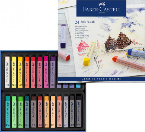 Estuche 24 barras soft pastel faber castell 128324