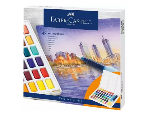 Estuche con 48 acuarelas creative studio. faber castell 169748
