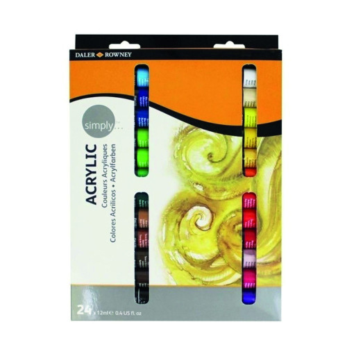 Set pintura acrílica 24X 12ML simply daler rowney D126500024