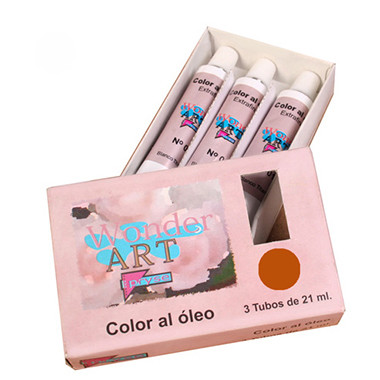 Caja 3 tubos 21ML. óleo nº.20 rojo cadmiun oscuro wonder art by pryse 6250020
