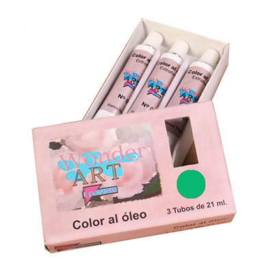 Caja 3 tubos 21ML. óleo nº.47 verde permanente wonder art by pryse 6250047