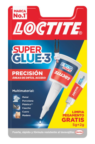 Adhesivo instantaneo super glue-3 5GR + 2 gr.limpia pegamento precisión loctite 2712223